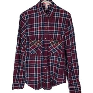 POOF | TomBoy Red Plaid Long Sleeve Shirt